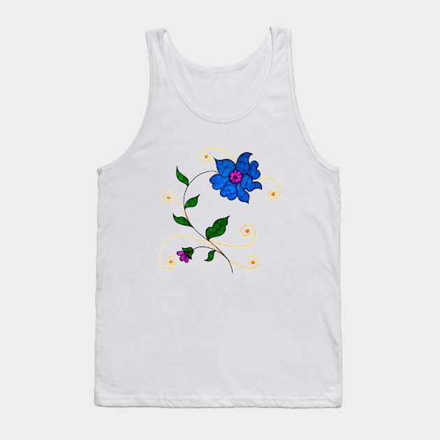 blue flower Tank Top by TaarsDesigns